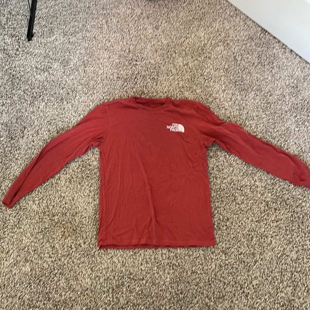 north face long sleeve shirt red
